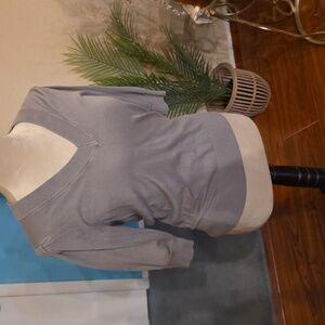 DKNY Women's V-Neck Sweater in Soft Sage Green